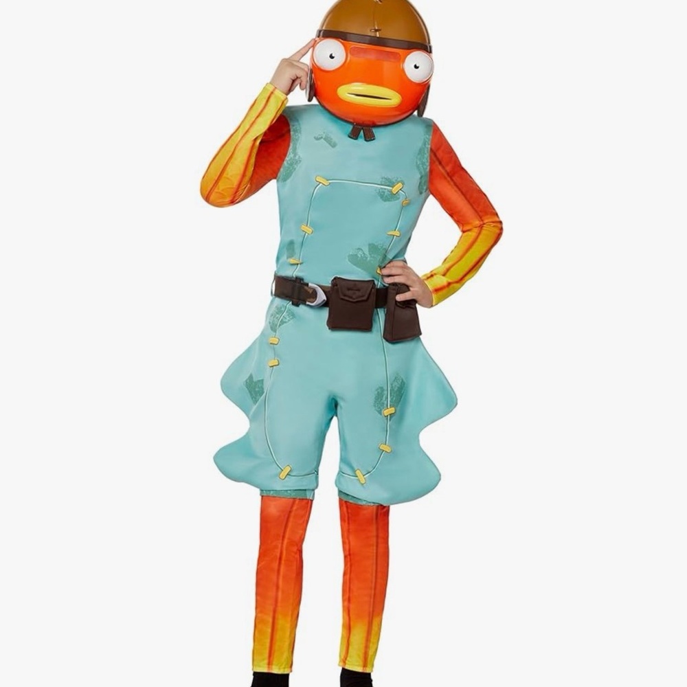 Fortnite Fish Character Kids Costume orange, size L (10-12)